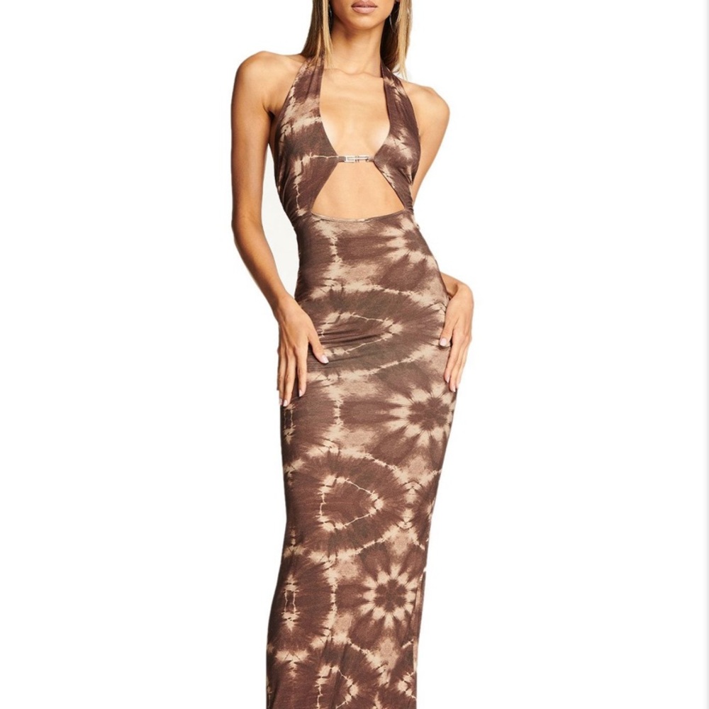 I.AM.GIA tan tie dye maxi dress